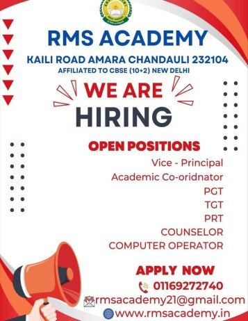 Job for Teachers at RMS Academy Chandauli