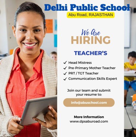 Teachers Job in Delhi Public School, Abu Road, Rajasthan
