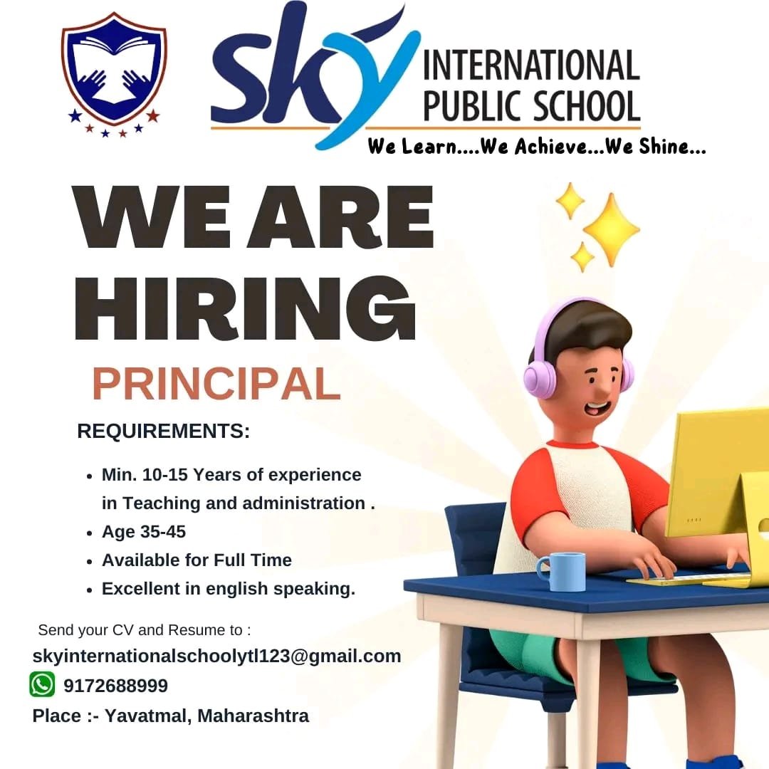 Jobs Opening in SKY INTERNATIONAL PUBLIC SCHOOL, Maharasthra
