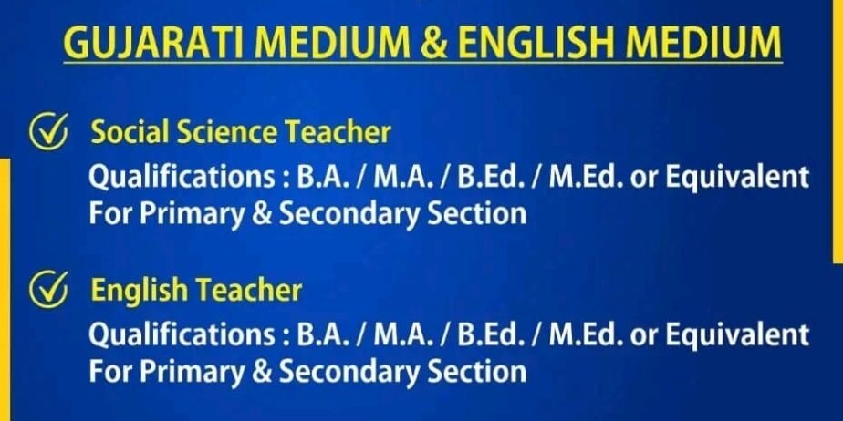 Teacher Job in SHREE VASISHTHA VIDHYALAYA, Surat, Gujarat