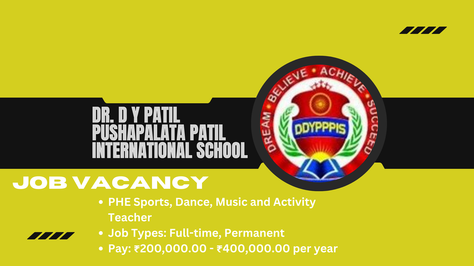 Teacher Vacancy at D Y Patil International school