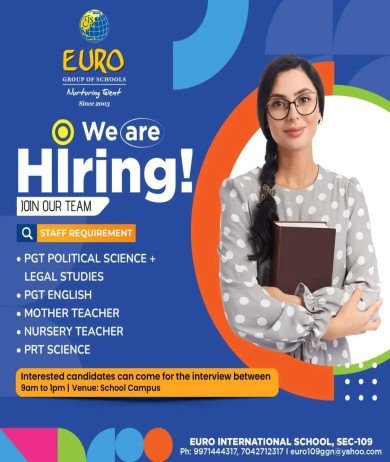 Teachers job at EURO Group of School, Haryana