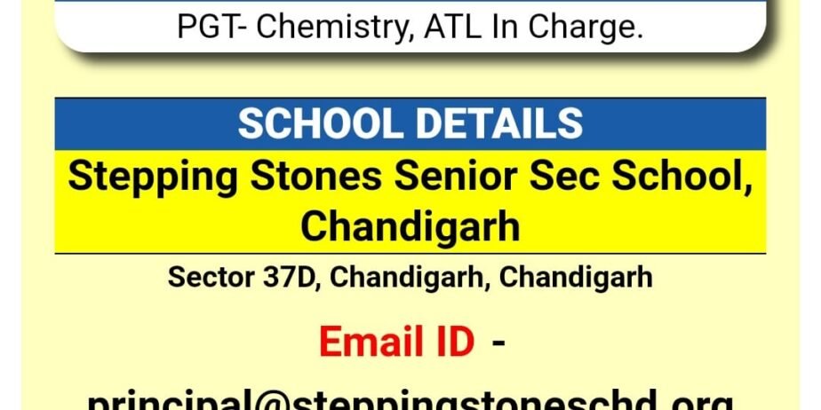 Teachers Job at Stepping Stones Senior Sec School,Chandigarh