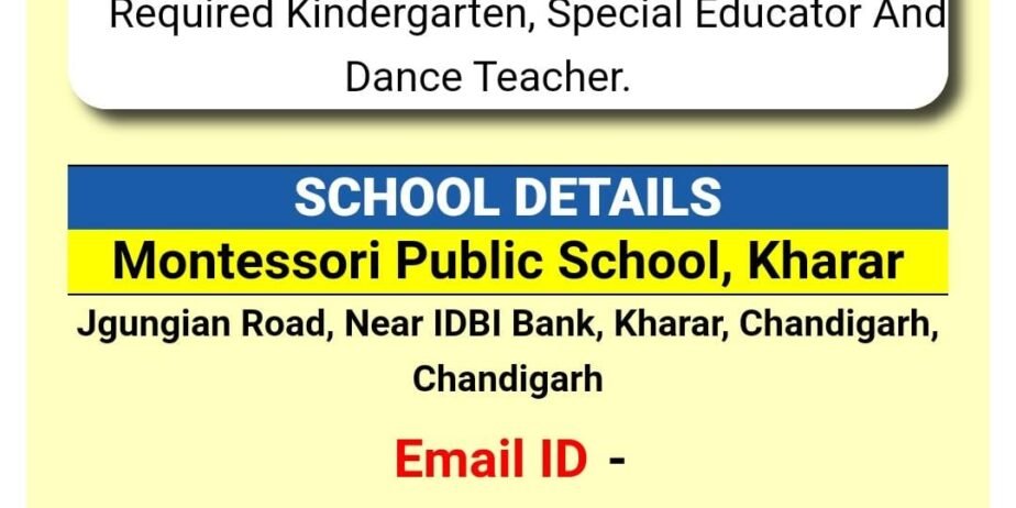 Teachers Job at Montessori Public School, Chandigarh