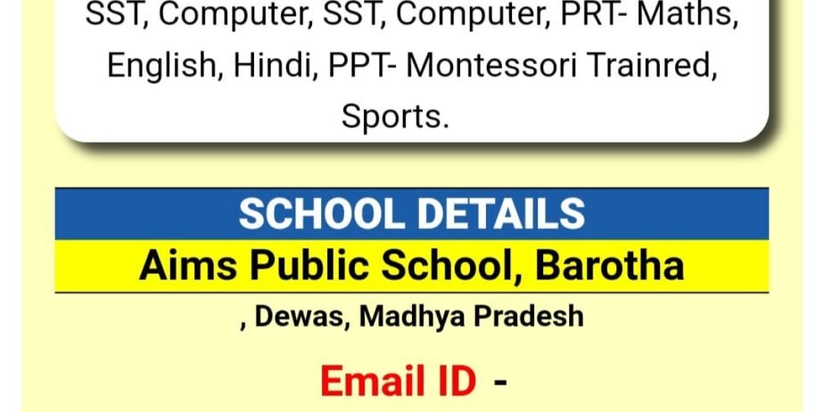 Teachers Job in Aims Public School, Dewas, Madhya Pradesh