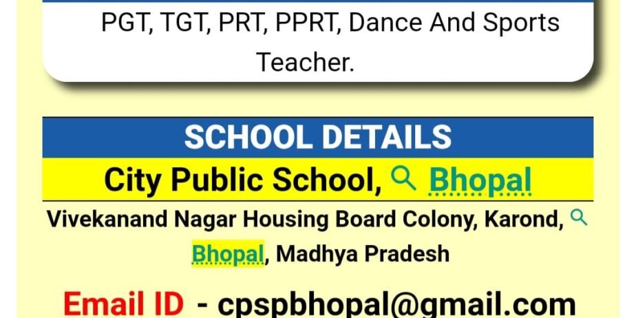 Teachers Job in City Public School, Bhopal