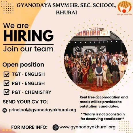 Teachers Job at Gyanodaya SMVM HR. SEC. School, Khurai