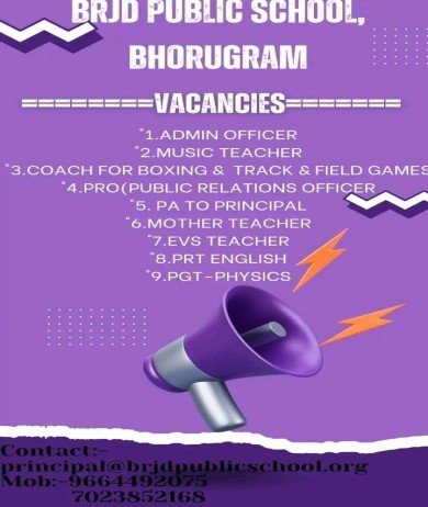 Teachers job at BRJD PUBLIC SCHOOL, Churu, Rajasthan.