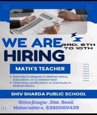 Teachers job at SHIV SHARDA PUBLIC SCHOOL, Beed, Maharashtra