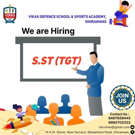 TEACHER JOBS!! in – dhiranwas, Haryana at VIKAS DEFENCE SCHOOL & SPORTS ACADEMY,