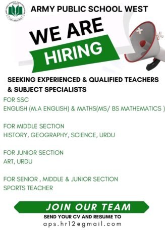 TEACHER JOBS!! in- West Delhi,Delhi at ARMY PUBLIC SCHOOL WEST