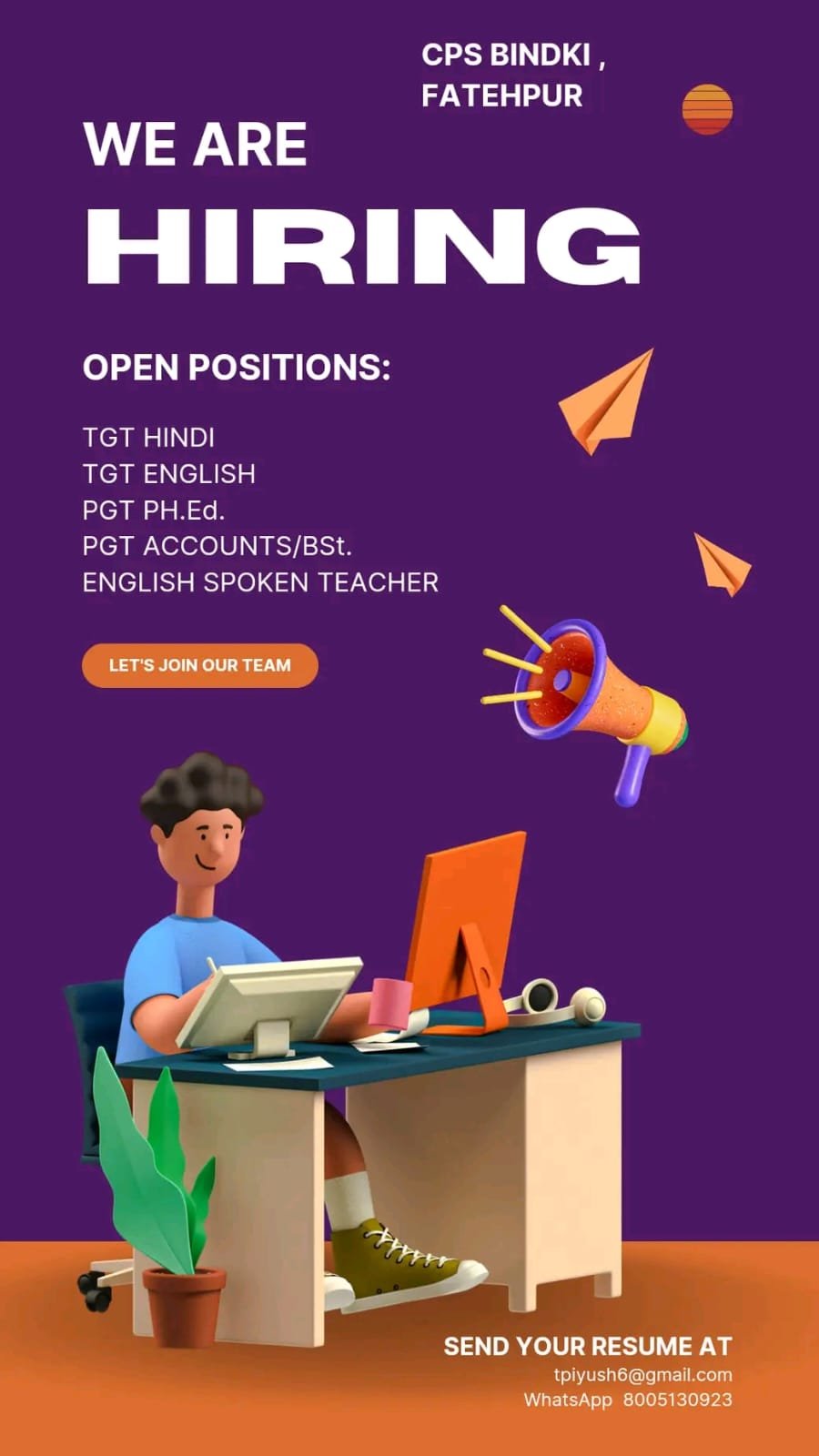 TEACHER JOBS!! in – Fatehpur, Uttar Pradesh at Children’s Public School