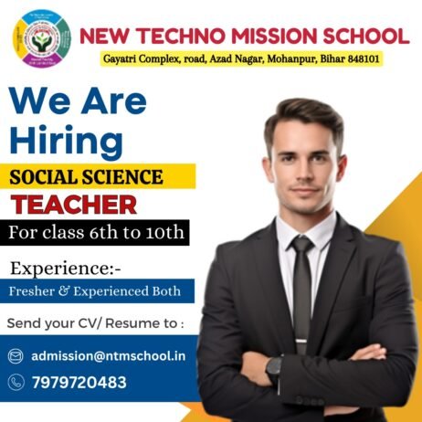 TEACHER JOBS!! in Mohanpur, Bihar at NEW TECHNO MISSION SCHOOL