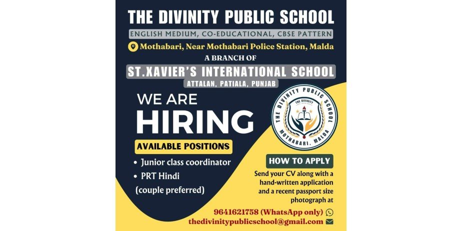 Teacher Vacancy at The Divinity Public School, Attalan, Patiala, Punjab.