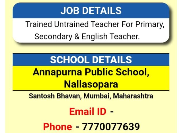 TEACHER JOBS!! in Mumbai, Maharashtra at Annapurna Public School