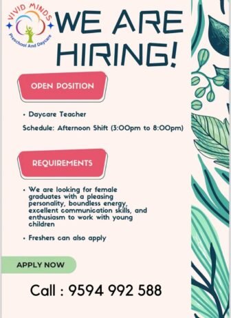 Opening Job for Teachers at MINDS VIVID Preschool And Daycare, Thane (Maharastra)