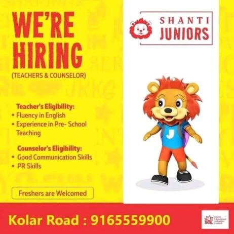 TEACHER JOBS!! in Patna, Bihar at SHANTI JUNIORS