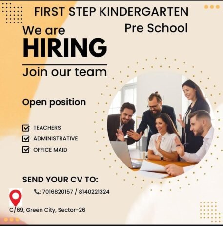 Opening Job for Teachers at FIRST STEP KINDERGARTEN Pre School in Noida,Uttar Pradesh