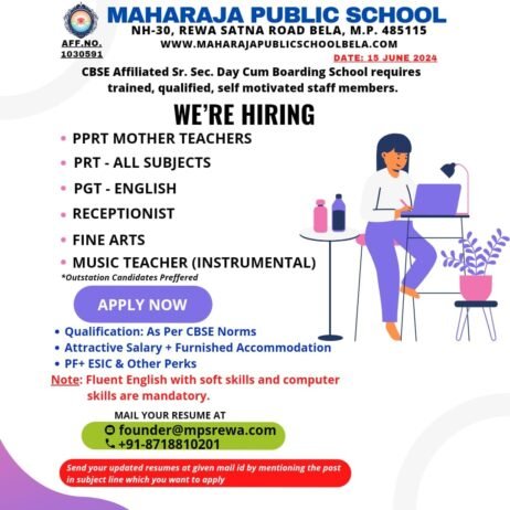 TEACHER JOBS!! in  Satna, Madhya Pradesh at MAHARAJA PUBLIC SCHOOL