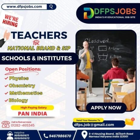 Opening Job for Teachers at DDFPSJOBS Mahendragarh, Haryana