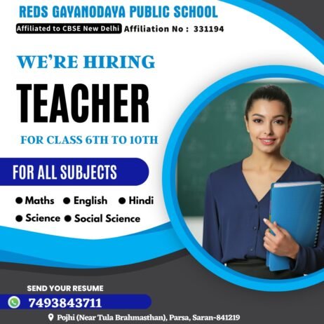 TEACHER JOBS!! in Saran, Bihar at REDS GAYANODAYA PUBLIC SCHOOL