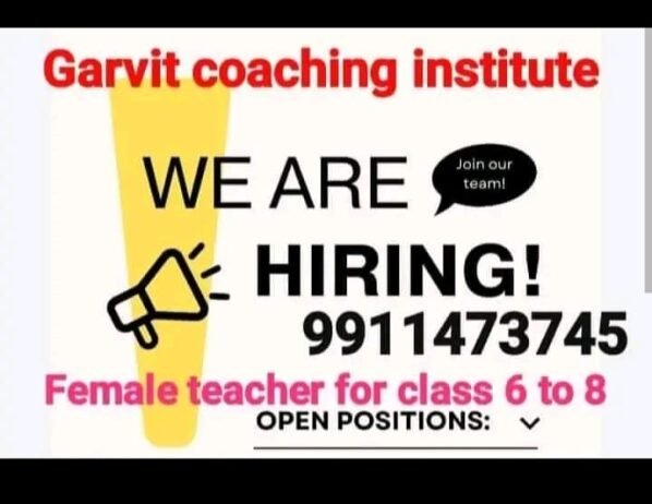 teachers job at Garvit coaching institute, Ghaziabad, Uttar Pradesh