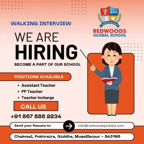 Teachear Job In ! Redwood Global School,Muzaffarpur