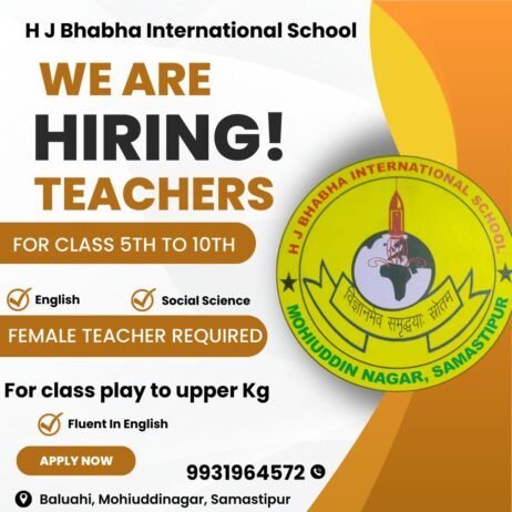 Teachers job in ! H J BHABHA international School Mohiuddinagar