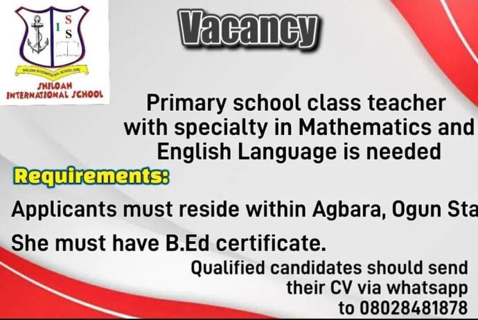 Teachers job in ! Shiloh International School