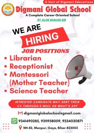 Teachers job in ! Digmani Global School Manpur, Gaya