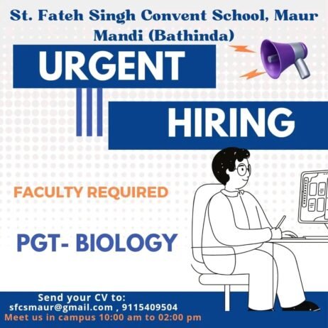 Teachers job in ! St. Fateh Singh Convent School, Maur Mandi Bathinda