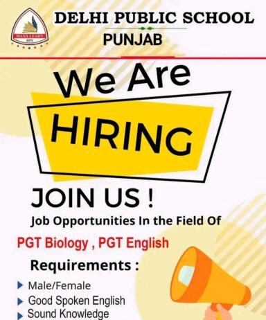 TEACHER JOBS!! in Patiala, Punjab at DELHI PUBLIC SCHOOL