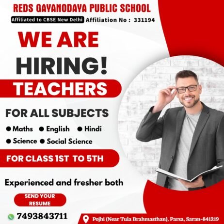 TEACHER JOBS!! in Saran, Bihar at REDS GAYANODAYA PUBLIC SCHOOL