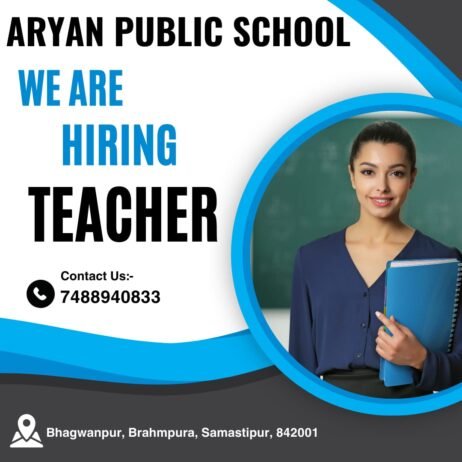 TEACHER JOBS!! in Samastipur, Bihar at ARYAN PUBLIC SCHOOL