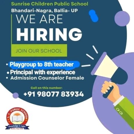 TEACHER JOBS!! in Ballia, Uttar Pradesh at Sunrise Children Public School