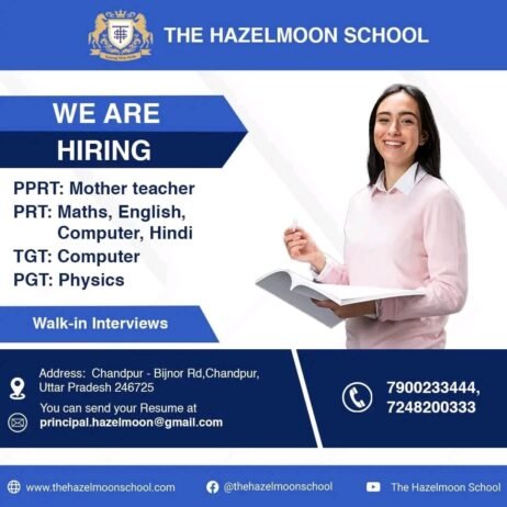 Job for Teachers at THE HAZELMOON SCHOOL in Bijnor Uttar Pradesh