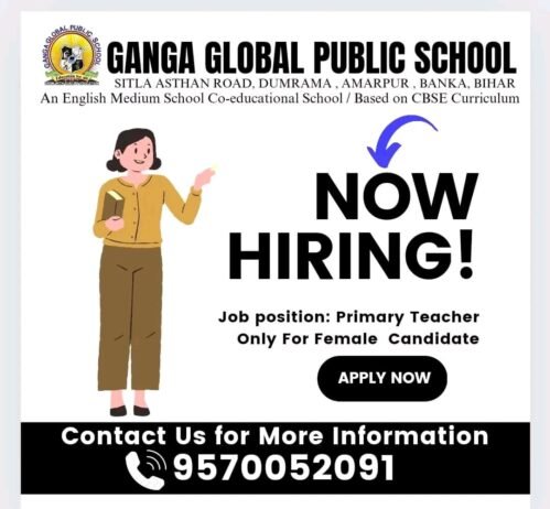 Job for Teachers at GANGA GLOBAL PUBLIC SCHOOL in Bhagalpur, Bihar