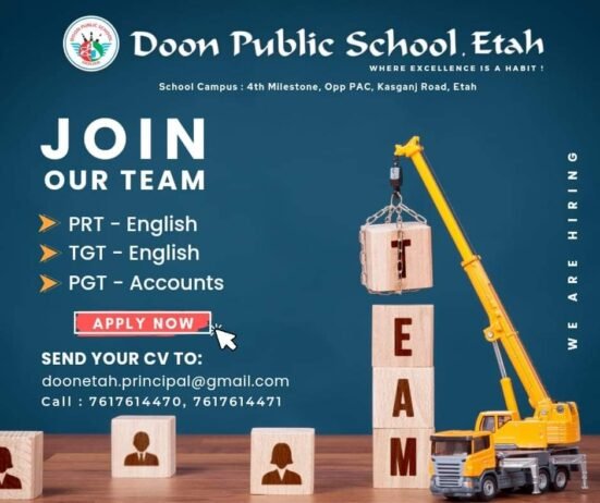 Opening Job for Teachers at Doon Public School in Etah, Uttar Pradesh