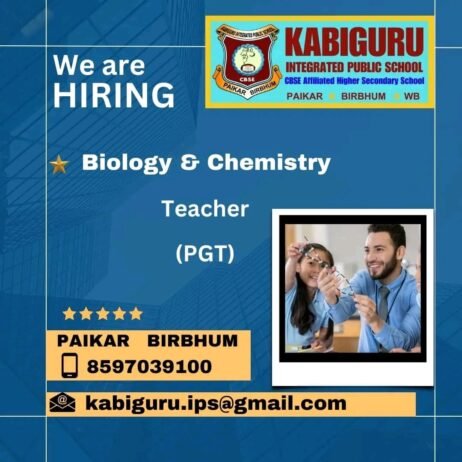 PGT Teacher Job in Kabiguru Integrated Public School Paikar, Birbhum, West Bengal