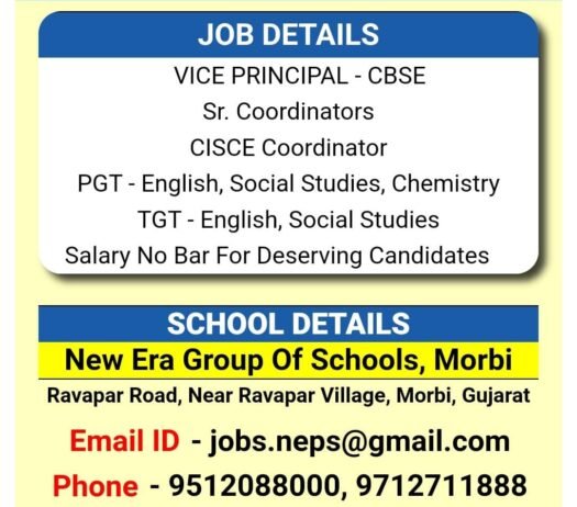 Job Opening in New Era Group Of Schools, Morbi