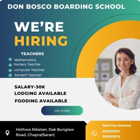 Teachers job in ! DON BOSCO BOARDING SCHOOL , Bihar