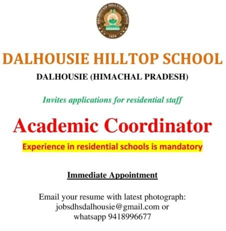 Teachers job in ! Dalhousie Hilltop School H.P