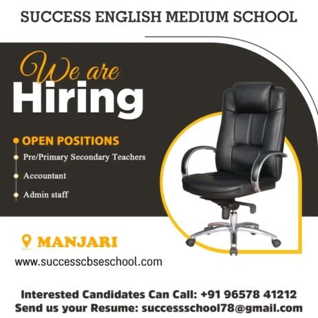 Teachers Job in SUCCESS ENGLISH MEDIUM SCHOOL, MANJARI