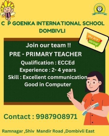 Teachers job in ! CP GOENKA INTERNATIONAL SCHOOL, Dombivli, Maharashtra