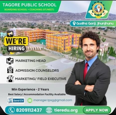 Opening Job for Teachers at  TAGORE PUBLIC SCHOOL in Gudha Gorji, Rajasthan