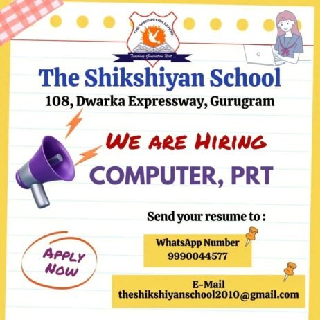 Job for Teachers at The Shikshiyan School in Gurugram, Haryana