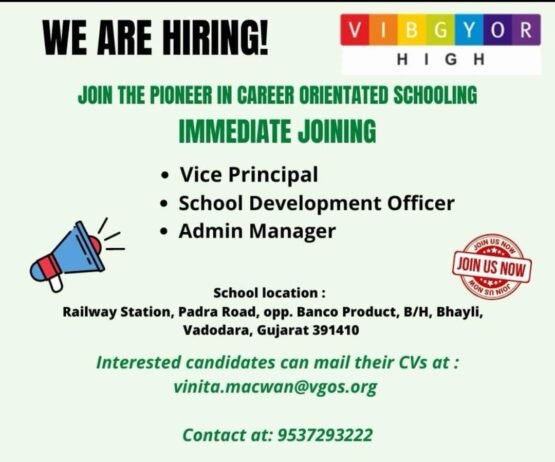 Teachers job in VIBGYOR HIGH , Gujarat