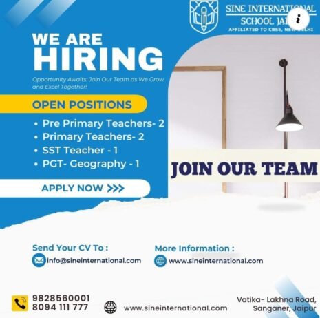 Job At SINE INTERNATIONAL SCHOOL