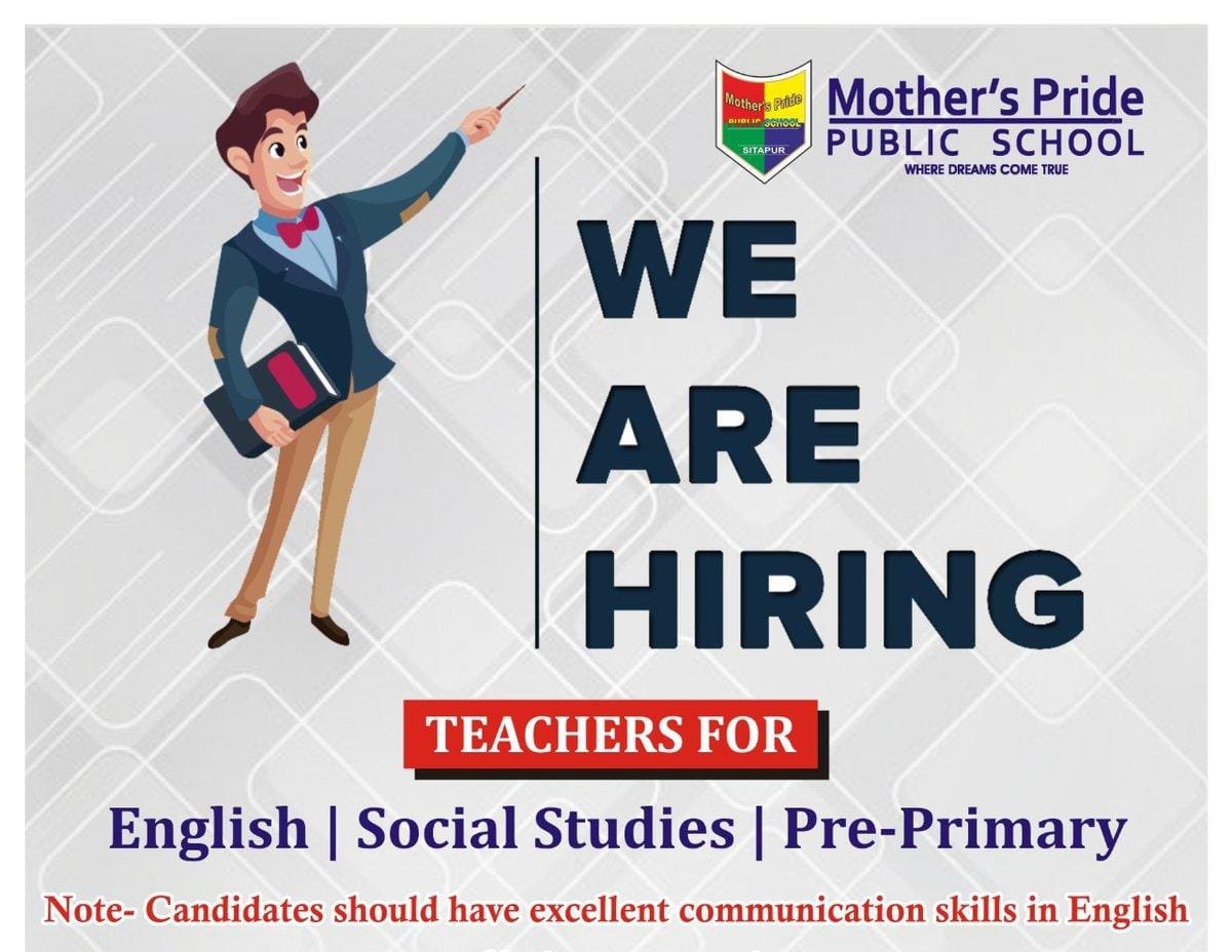 Teacher Job Openings in Mother’s Pride Public School Uttar Pradesh