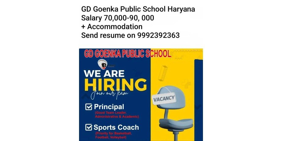 Teacher jobs at  GD Goenka Public School  Faridabad, Haryana